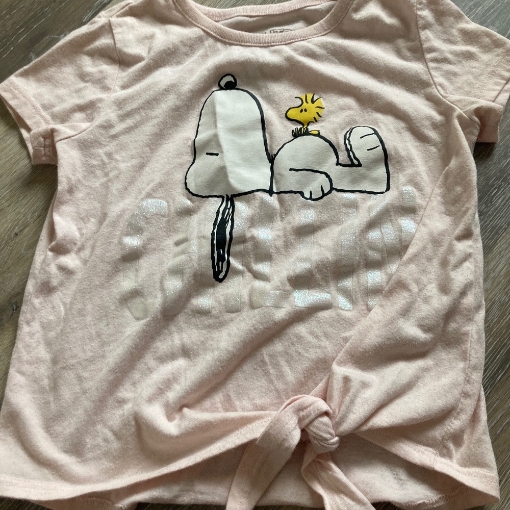 Peanuts kids pink shirt